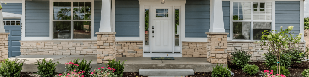 Porch with stone facing
