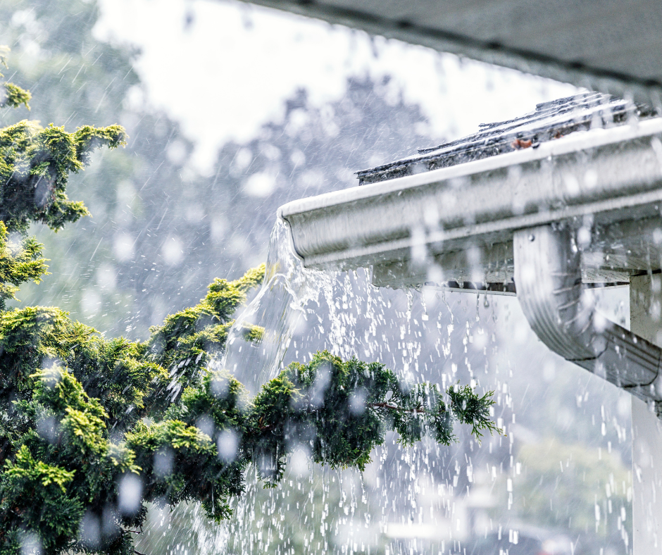 Rain on roof of house
