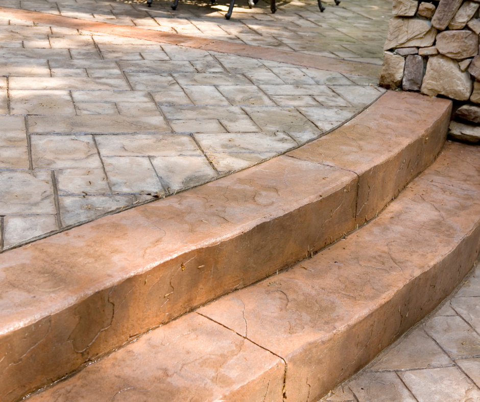 stamped concrete steps