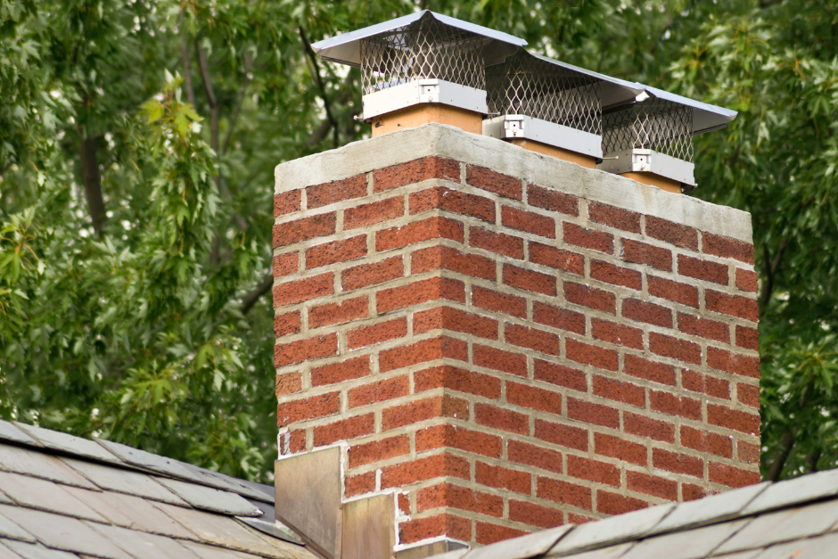 Chimney with three caps